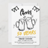 ELKE LEEFTIJD - Cheers and Beers Verjaardagsuitnod Kaart (Voorkant)