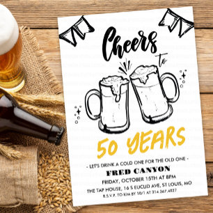 ELKE LEEFTIJD - Cheers and Beers Verjaardagsuitnod Kaart