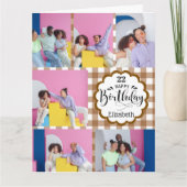 Elke leeftijd Chocolade Bruin 7 Fotocollage Verjaa Kaart (Voorkant)