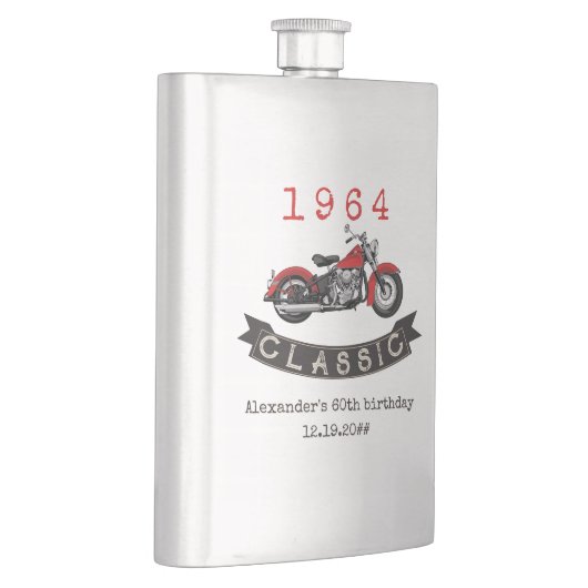 Elke Leeftijd  Classic Motorfiets Verjaardag Flacon (Rechts)