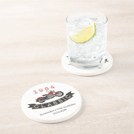 Elke Leeftijd  Classic Motorfiets Verjaardag Zandsteen Onderzetter