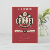 Elke leeftijd Cricket Ball Game Match Verjaardagsf Kaart (Staand voorkant)