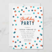 Elke leeftijd Donkerblauw Sinaasappel Confetti Ver Kaart (Voorkant)