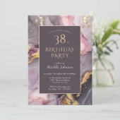 Elke Leeftijd Elegant Agaat Verjaardagsfeest Kaart (Staand voorkant)