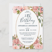 Elke leeftijd Elegant Floral Pink Blush Gold Dag Kaart (Voorkant)