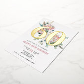 Elke leeftijd Elegant modern Roos Floral Folie Uitnodiging (Gedraaid)