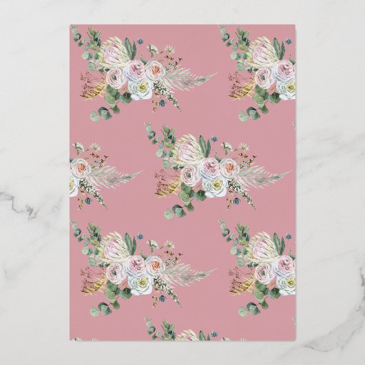Elke leeftijd Elegant modern Roos Floral Folie Uitnodiging (Achterkant)