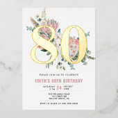 Elke leeftijd Elegant modern Roos Floral Folie Uitnodiging (Voorkant)