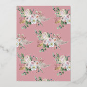 Elke leeftijd Elegant modern Roos Floral Folie Uitnodiging (Achterkant)