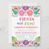 ELKE LEEFTIJD - Fiesta Bloemen Verjaardagsuitnodig Kaart (Voorkant)