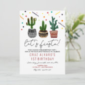 ELKE LEEFTIJD - Fiesta Cactus Birthday Uitnodiging (Staand voorkant)