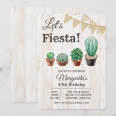 ELKE LEEFTIJD - Fiesta Cactus Birthday Uitnodiging (Voorkant / Achterkant)