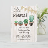 ELKE LEEFTIJD - Fiesta Cactus Birthday Uitnodiging (Staand voorkant)