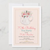 ELKE LEEFTIJD - Floral Teapot Tea Party Birthday Kaart (Voorkant)