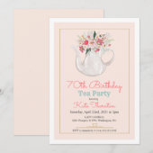 ELKE LEEFTIJD - Floral Teapot Tea Party Birthday Kaart (Voorkant / Achterkant)