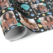 Elke Leeftijd Fotocollage Verjaardag Ballon Groen  Cadeaupapier (Rol Hoek)