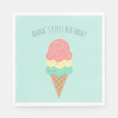 Elke leeftijd gepersonaliseerde ijsverjaardagsluie servet (Voorkant)