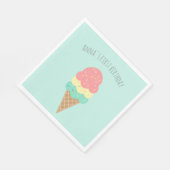 Elke leeftijd gepersonaliseerde ijsverjaardagsluie servet (Hoek)