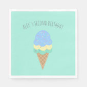 Elke leeftijd gepersonaliseerde ijsverjaardagsluie servet (Voorkant)