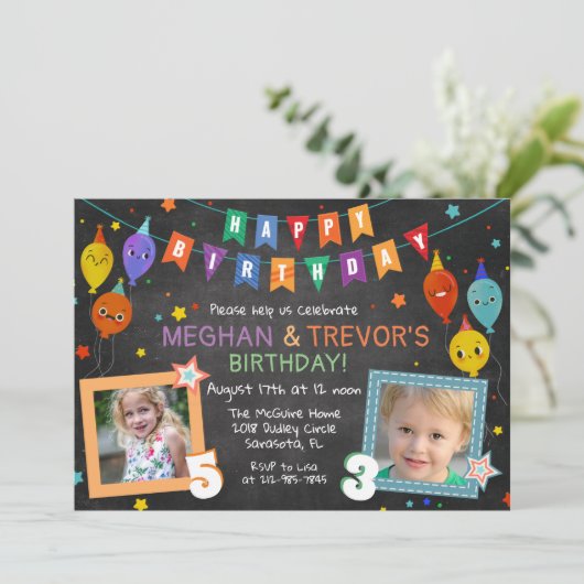 ELKE LEEFTIJD - Gezamenlijke tweeledige verjaardag Kaart (Staand voorkant)