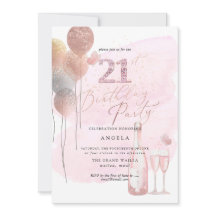 Elke leeftijd, Glitter Balloons Roze Champagne 21s