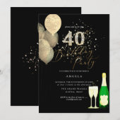 Elke leeftijd, Gouden Glitter Ballonnen Diamond Kaart (Voorkant / Achterkant)