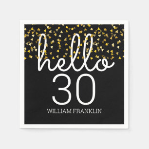 Elke Leeftijd Gouden Harten Gefeliciteerd Verjaard Servet