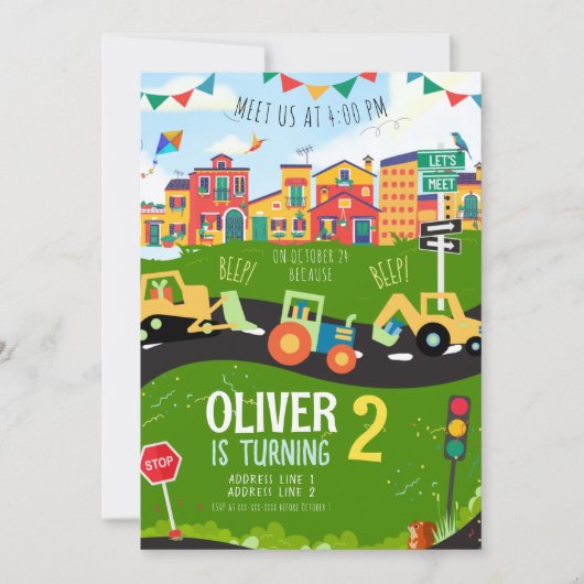 Elke leeftijd, groene tractor verjaardag kaart (Voorkant)