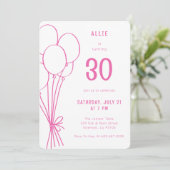 Elke Leeftijd Hand getrokken Verjaardag Ballon Hot Kaart (Staand voorkant)