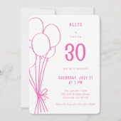 Elke Leeftijd Hand getrokken Verjaardag Ballon Hot Kaart (Voorkant)