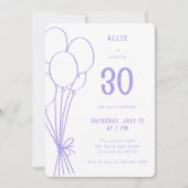 Elke Leeftijd Hand Getrokken Verjaardag Ballon Lav Kaart (Voorkant)