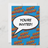 Elke Leeftijd Happy Birthday Party Blue Modern Kaart (Achterkant)