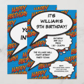 Elke Leeftijd Happy Birthday Party Blue Modern Kaart (Voorkant / Achterkant)