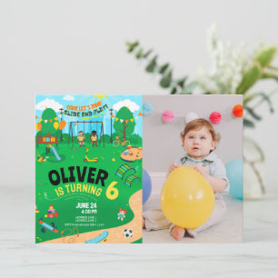 Elke leeftijd indoor speeltuin foto verjaardag kaart