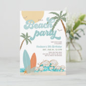 ELKE LEEFTIJD Jongen Surfen Strand Party Verjaarda Kaart (Staand voorkant)