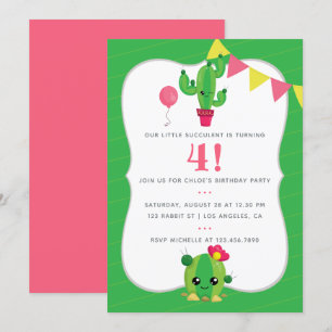 Elke Leeftijd Kinder Cactus met de naam Birthday P Kaart