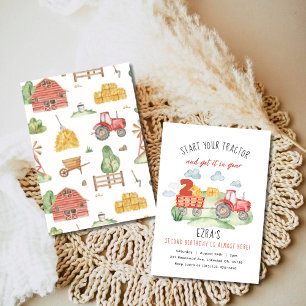 Elke leeftijd Kinder rode Boerderij tractor Verjaa Kaart