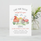 Elke leeftijd Kinder rode Boerderij tractor Verjaa Kaart (Staand voorkant)