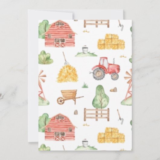 Elke leeftijd Kinder rode Boerderij tractor Verjaa Kaart (Achterkant)