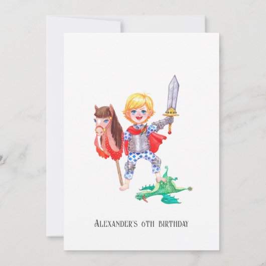 Elke leeftijd Kinder Tween Dragon middeleeuwse Kni Kaart (Achterkant)