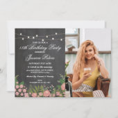 Elke leeftijd Krijt 18e Verjaardag Party Bloemen B Kaart (Voorkant)