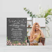 Elke leeftijd Krijt 18e Verjaardag Party Bloemen B Kaart (Staand voorkant)