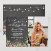 Elke leeftijd Krijt 18e Verjaardag Party Bloemen B Kaart (Voorkant / Achterkant)