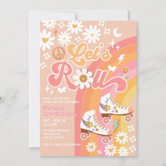 ELKE LEEFTIJD Laten we perzik rol retro groovy ver Kaart (Voorkant)