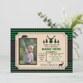 Elke Leeftijd Lumberjack Verjaardag Uitnodigen Che Kaart (Staand voorkant)