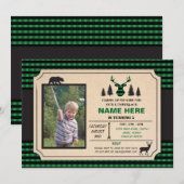 Elke Leeftijd Lumberjack Verjaardag Uitnodigen Che Kaart (Voorkant / Achterkant)