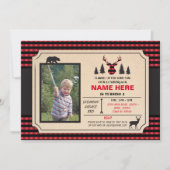 Elke Leeftijd Lumberjack Verjaardag Uitnodigen Che Kaart (Voorkant)