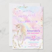 Elke leeftijd Magische regenboog Eenhoorn Gouden V Kaart (Voorkant)