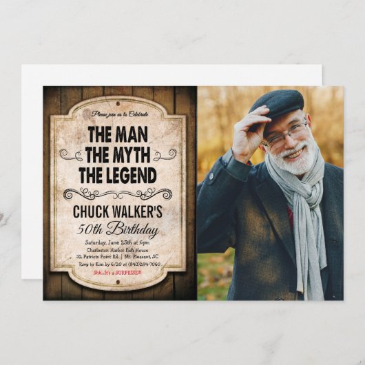 ELKE LEEFTIJD - Mannelijke uitnodiging om de dag v (Voorkant / Achterkant)