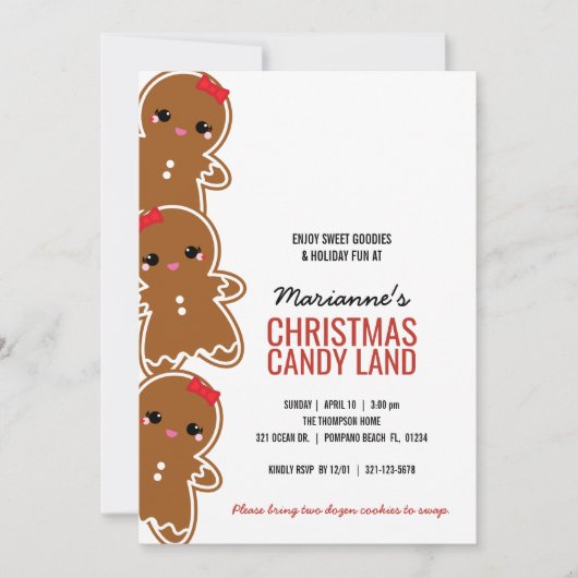 ELKE LEEFTIJD meisje KERST GINGERBREAD candyland f Kaart (Voorkant)